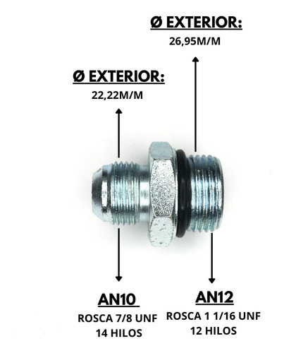 Acople An10 X An12 O´ring