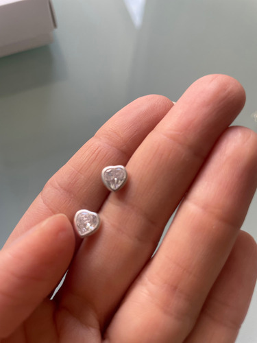 Aros Lucero Corazón. Plata 925