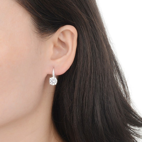 Aros Colgantes Plata 925 Con Piedras Engarzadas (n495207)