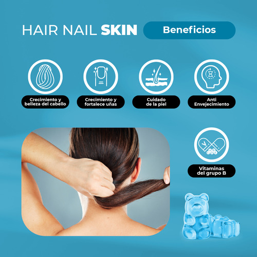 Pack Doble Biotina Hair Nails & Skin Gomitas 120u Karun Life
