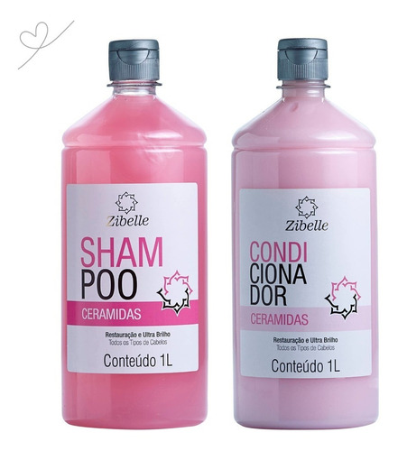 Kit Shampoo + Condi Ceramidas 1l Zibelle Maciez E Suavidade