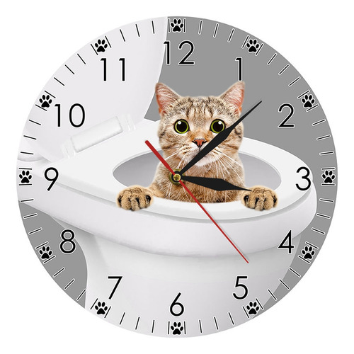 Reloj De Pared Con Forma De Gato Divertido, Acrílico, Decora