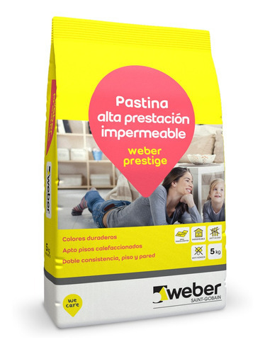 Pastina Weber Prestige Impermeable X 5kg Color Ferrico