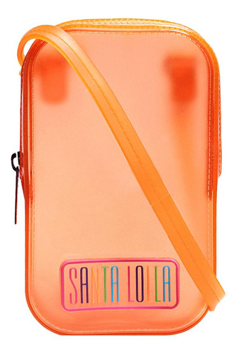 Bolsa Porta Celular Fini De Borracha Santa Lolla Cor Laranja