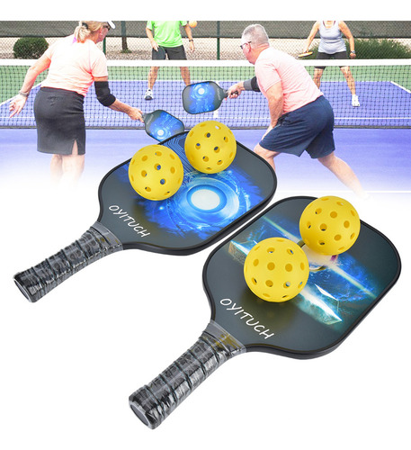Paleta Pickleball Portátil Deportiva Fibra Carbono 2 Piezas
