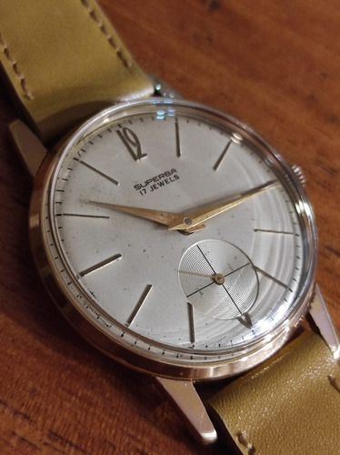 Reloj Superba 17 Jewels ( As1130 - 36mm ) Swiss Coleccion Mostaza Oro Tiza/beige (Usado)