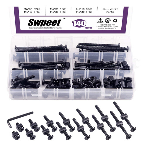 Swpeet Kit De Tornillos De Herramientas Para Cuna, 141 Pieza