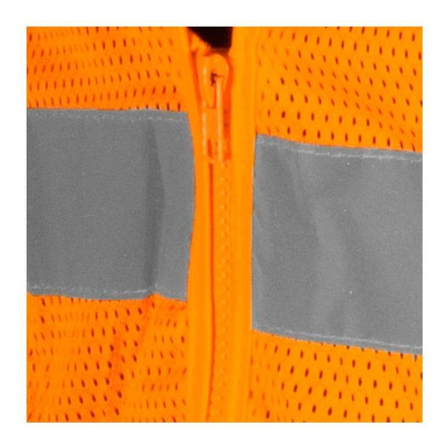 Imagem 5 de 5 de Colete Refletivo Com Bolso E Zíper Laranja Cv105 - Vonder