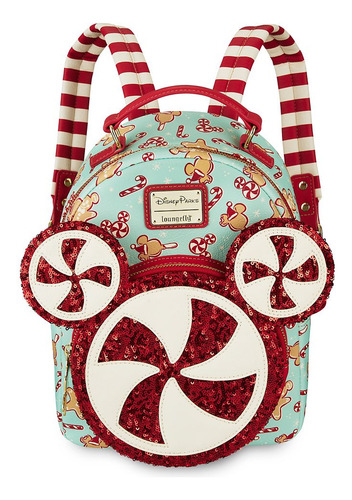Mini Mochila Loungefly Mickey Mause Caramelos Navideños