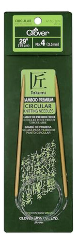 Agujas De Tejer Circulares De Bambú Clover Takumi 29  Talla 