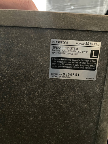 Bocinas Torres Altavoces Sony Muteki Usadas Gris Oscuro (Usado)