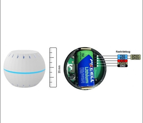 Imagen 2 de 2 de Shelly Ht White Iot - Sensor De Humedad Y Temperatura Wifi