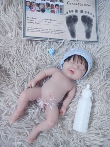 Bebê de silicone sólido, mini bebe 18cm