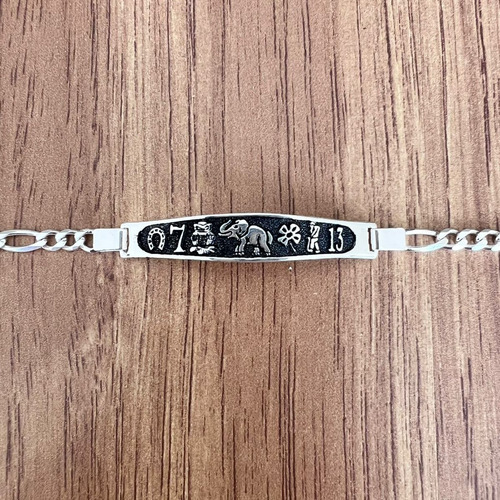 Imagen 4 de 9 de Esclava Pulsera De Plata .925 Simbolos Suerte Hombre Agálea