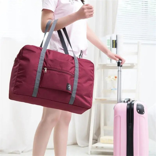 1pc Red/navy/green Multifunctional Folding Travel Bag