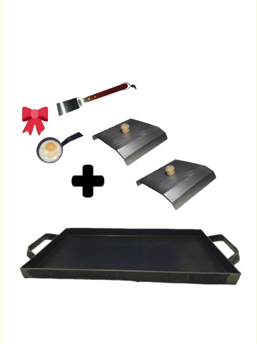 Plancha Chivitera 3.2mm Promo  + Tapas + Molde De Huevos 