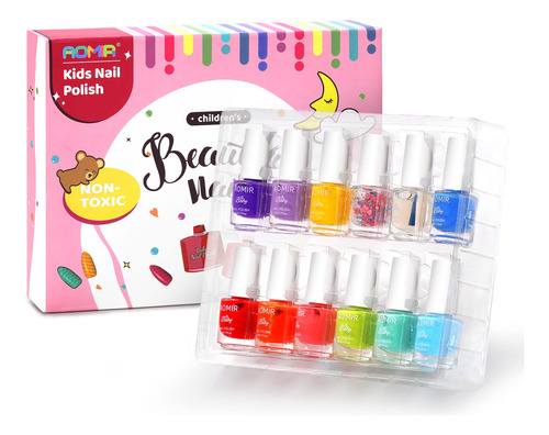 Conjunto De Esmaltes Aomir Kids Não Tóxico À Base De Água, 1