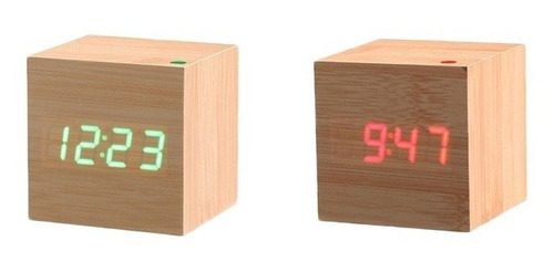 Imagen 1 de 3 de Reloj Digital 6cm Estilo Madera Alarma Despertador Fecha