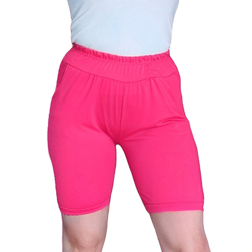 Short Bermuda Con Bolsillos De Modal De Mujer Talle Grande