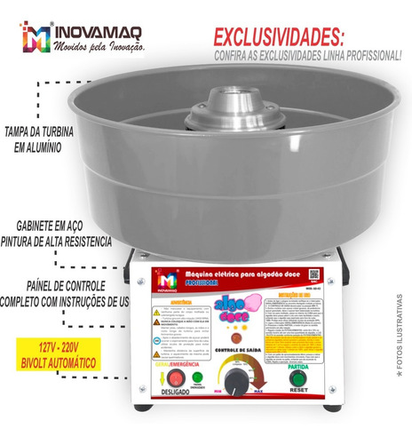 Imagem 6 de 10 de Maquina De Algodao Doce Profissional Inovamaq + Brinde Funil