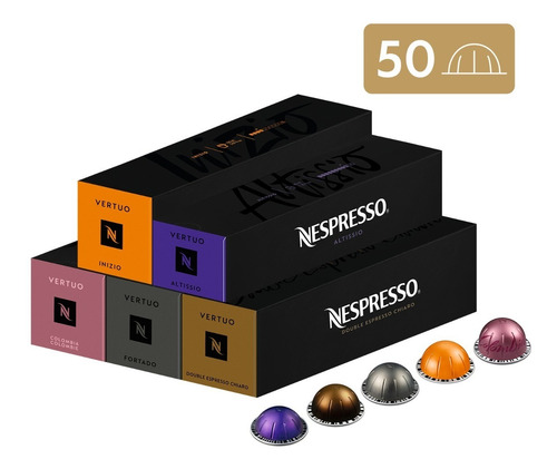 Imagen 1 de 4 de Cápsulas De Café Nespresso Vertuo Pack Discovery -50 Cáps.