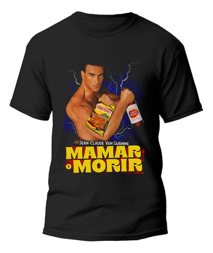 Playera Negra Estampado Mamar O Morir 100% Algodón
