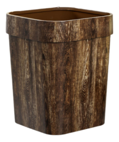 Papelera Compacta Portátil Rústica Para Baño L Marrón
