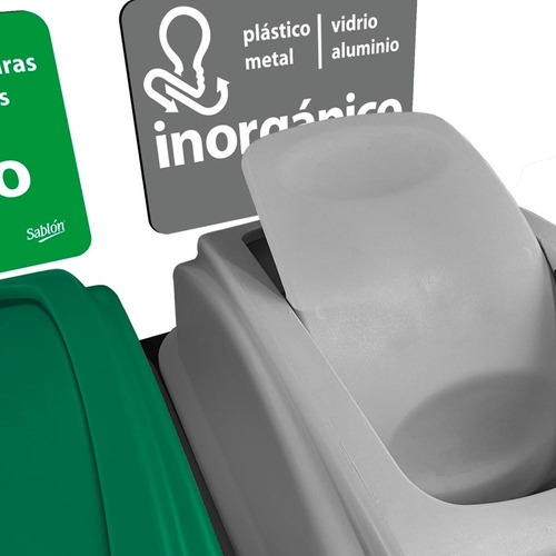 Centro De Separación De Basura Cap. 80 L Orgánico Inorgánico Color Verde/Gris