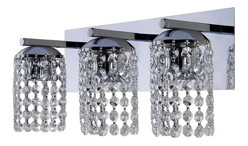 Imagen 7 de 10 de Aplique 1 Luz Lyon Cromo Base Acero Inoxidable Apto Led