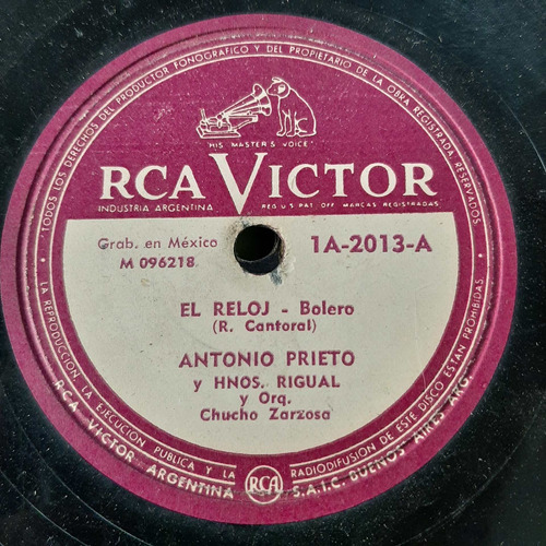 Pasta Antonio Prieto Hnos Rigual Rca Victor C172