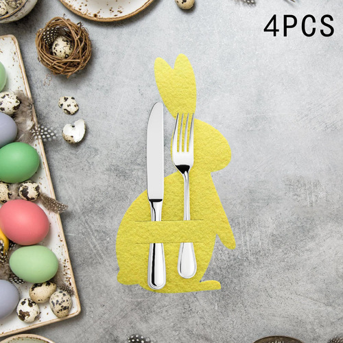4x De Pascua Utensilios Cubiertos Bolsas Bolsas Regalos