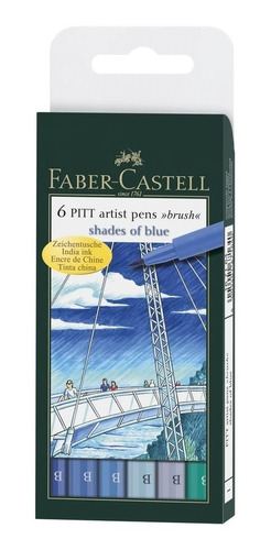 Caneta Faber Castell Pitt 06 Brush Shades Of Blue 167164
