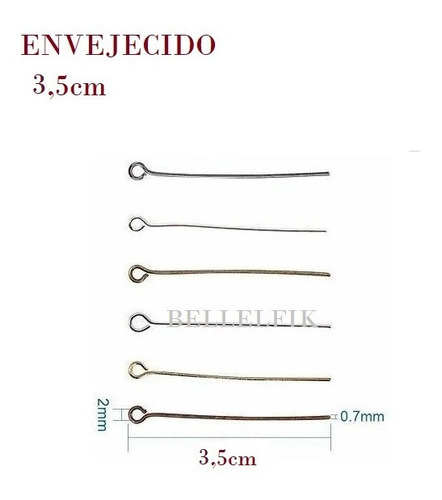 Vastago Plateado Punta Para Engarzar 30mm Bisuteria Insumo