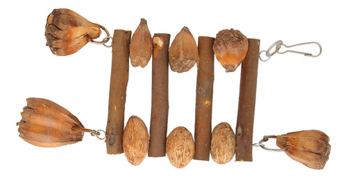Juguete Para Morder En Jaula, Troncos Naturales, Frutos Seco