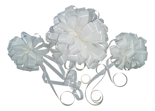 Decoración Auto Boda Canastita Anillos 12cm Moños 40cm+25cm
