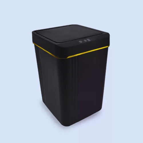 Lixeira inteligente com sensor de movimento 13L preta com dourado bateria recarregável Usb Ipx5 moderno para banheiro cozinha escritório