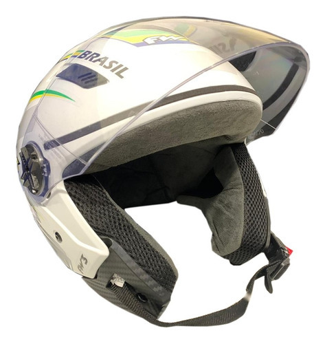 Capacete Moto Aberto X Open Brasil Branco Fw3 Tamanho 56