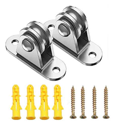 2 Pçs Pequeno De Polia Roda Diy Kit 304 Aço Inoxidável