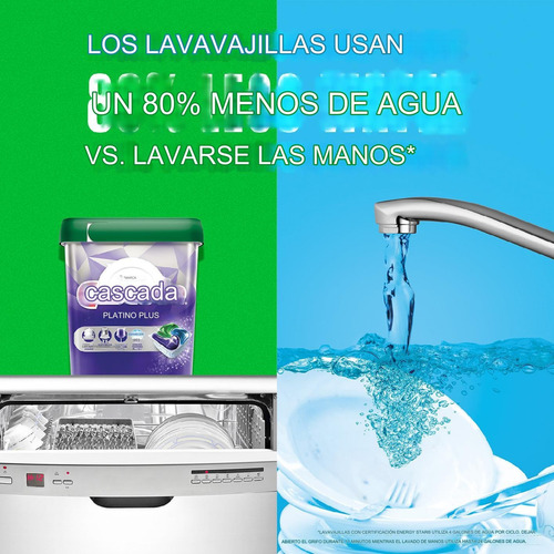 Cascade Platinum, Detergente Para Lavavajillas 62 Pods