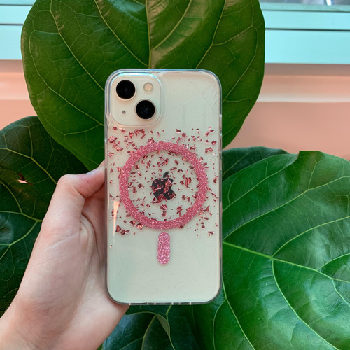 Funda Magsafe Glitter Rosa Para Iphone 11-16 Pro/promax Glitter Rosa Iphone 11