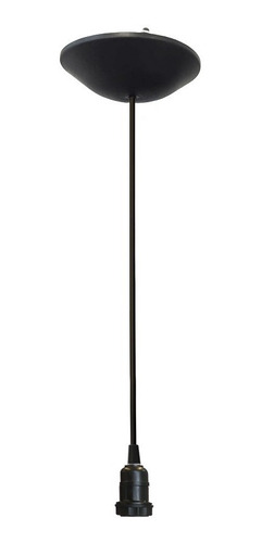 Imagem 7 de 9 de Luminária Pendente Preto 2m Canopla E Lâmpada Vintage Retrô