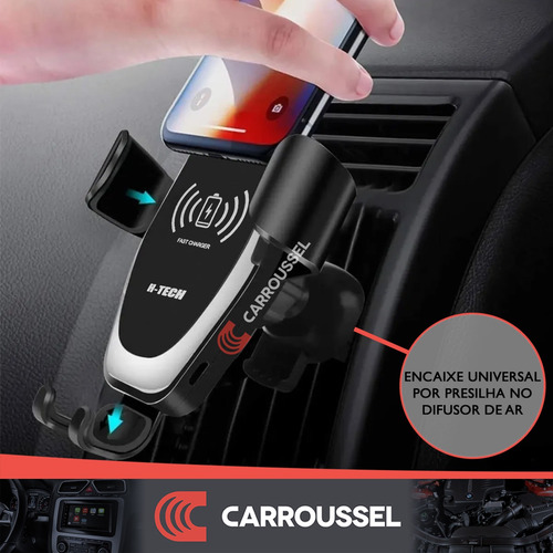Imagem 5 de 7 de Suporte Celular Carregador Indução Saída Ar H-tech Ht-sc001