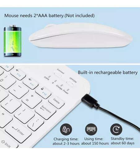 Juego De Teclado Y Mouse Portátiles En Español Violeta