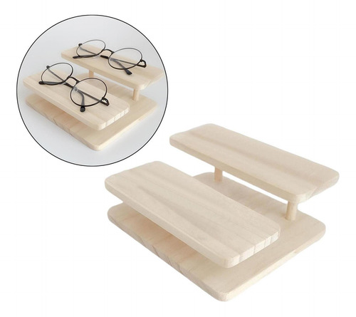 Wood Glasses Display Rack Display Layers Organizer 2 Layers