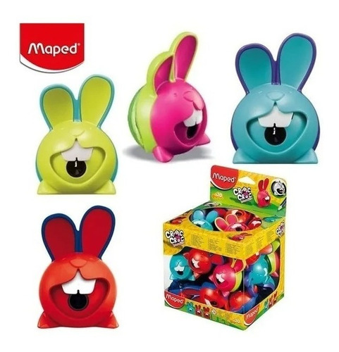 Imagen 3 de 5 de Sacapuntas Lapiz Maped Croc Croc Conejo Pack X 20 Unidades