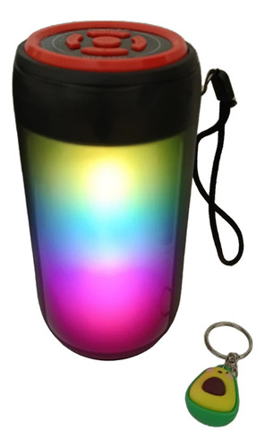 Parlante Inalambrico Bluetooth Mp3 Radio Flame Light Rgb Color Negro