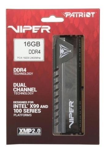 Memória Patriot Viper (1x16gb)2400mhz Ddr4,pve416g240c6gy