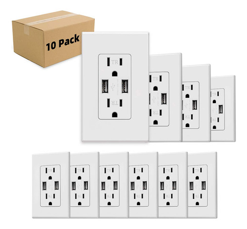 Toma Corriente Conargador Usb Alta Velocidad 4.2 Receptaculo