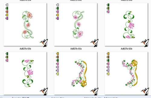 Matriz Bordado Espelhados Florais Toalhas