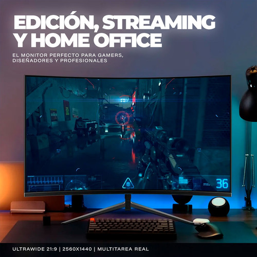 Monitor 32 Wqhd 165hz Tecmiyo Hdr10 1ms Curvo 1500r
